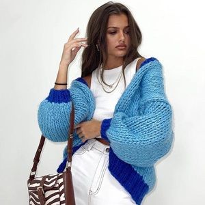 Princess Polly Lester blue chunky cardigan